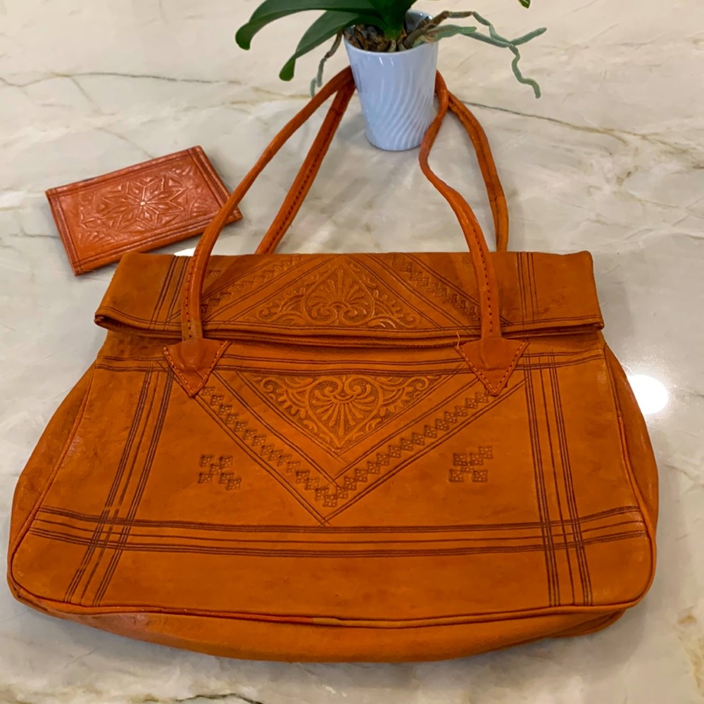Beautiful Stamped Handbag and Wallet